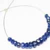 Natural Blue Iolite Faceted Roundel Bead Strand Length 2 Inches and Size from 3mm to 5mm approx. Iolite is gem quality variety of blue - blue iolite cordierite. The iolite also have strong pleochroism effect due to which it shows different colors at different angles. 